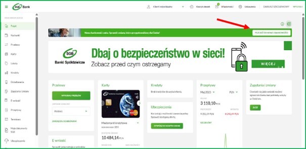 Nowa strona bankowości internetowej